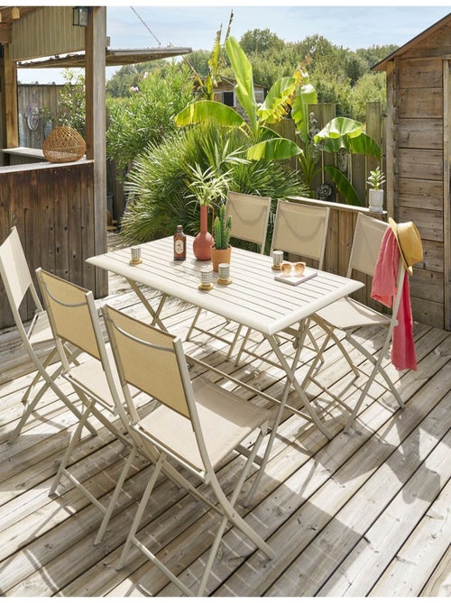 Table de jardin pliante en aluminium 6 places AZUA - Kiabi Table de jardin pliante en aluminium 6 places AZUA - Kiabi