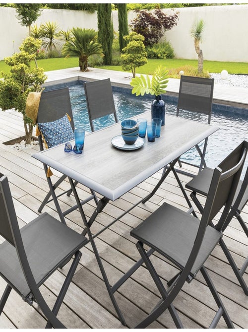 Table de jardin pliante en aluminium 6 places AZUA - Kiabi