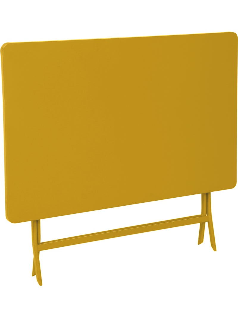 Table de jardin pliante rectangle 4 places en acier GREENSBORO Moutarde - Kiabi