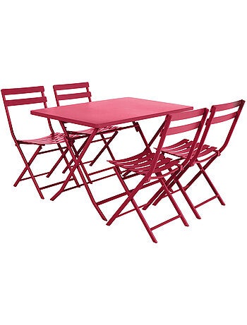 Table de jardin pliante carrée 2 places en acier GREENSBORO