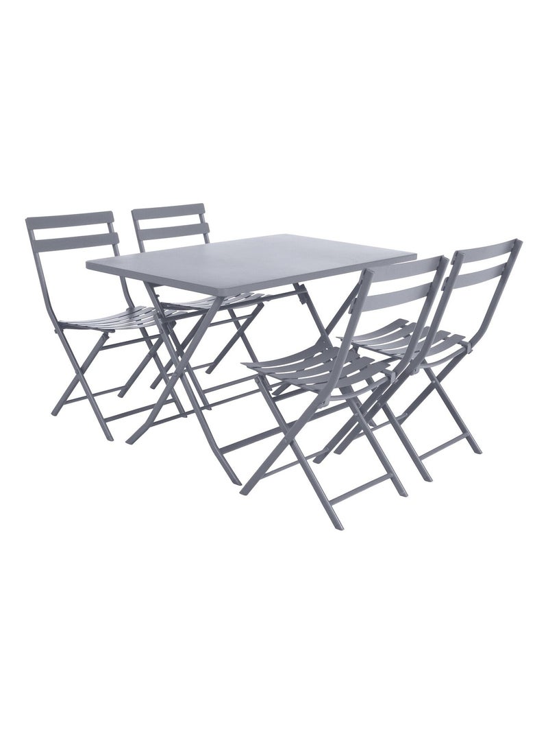 Table de jardin pliante rectangulaire 4 places GREENSBORO Gris clair - Kiabi