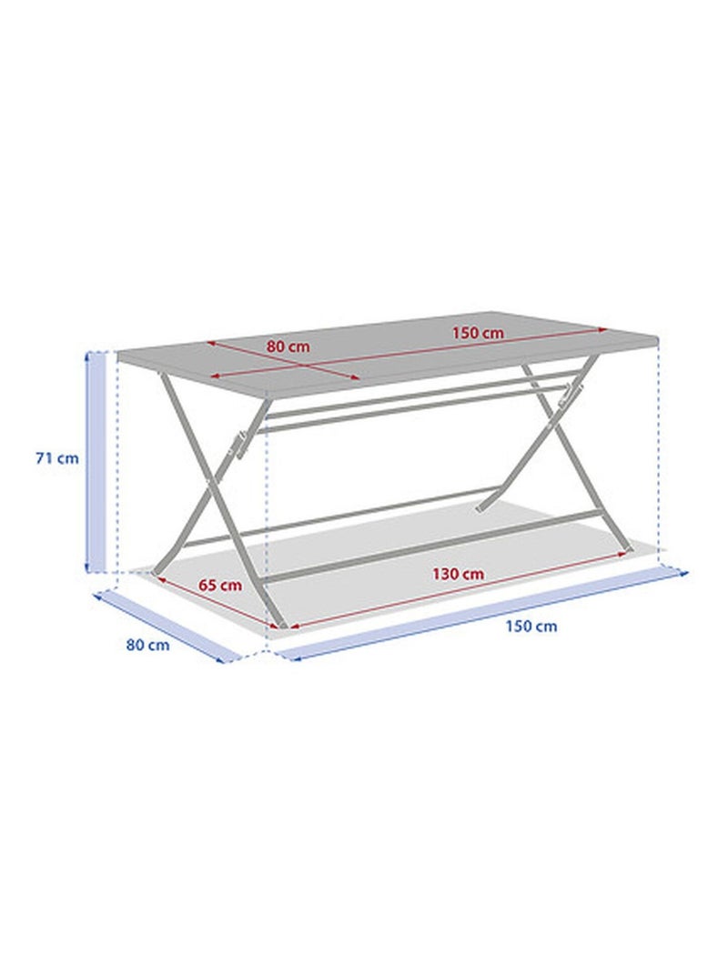 Table de jardin pliante rectangulaire 6 places GREENSBORO Beige - Kiabi