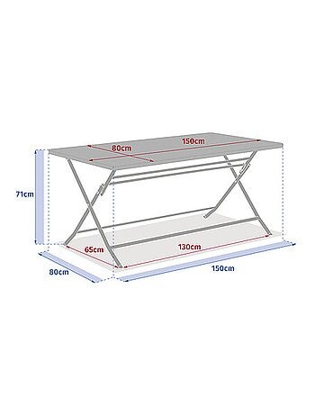 Table de jardin pliante rectangulaire 6 places GREENSBORO