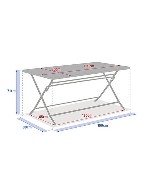 Table de jardin pliante rectangulaire 6 places GREENSBORO - Kiabi