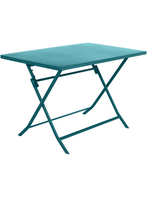 Table de jardin pliante rectangulaire "Greensboro" bleu canard 4 places en acier traité époxy - Kiabi Table de jardin pliante rectangulaire "Greensboro" bleu canard 4 places en acier traité époxy - Kiabi