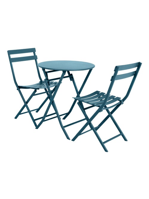 Table de jardin pliante ronde 2 places avec chaises GREENSBORO - Kiabi Table de jardin pliante ronde 2 places avec chaises GREENSBORO - Kiabi