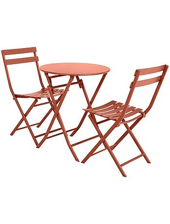 Table de jardin pliante ronde 2 places en acier GREENSBORO