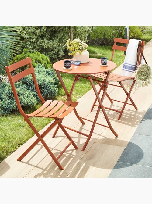 Table de jardin pliante ronde 2 places en acier GREENSBORO - Kiabi Table de jardin pliante ronde 2 places en acier GREENSBORO - Kiabi