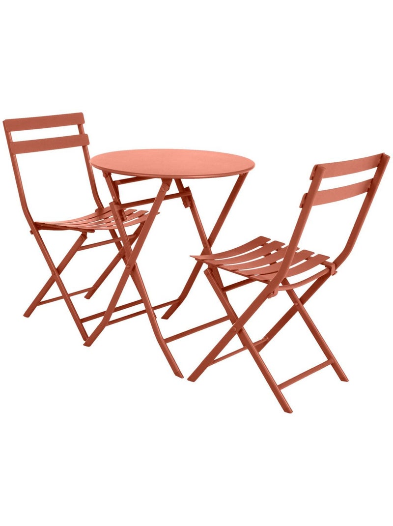 Table de jardin pliante ronde 2 places en acier GREENSBORO Ambre - Kiabi