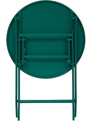 Table de jardin pliante ronde 2 places en acier GREENSBORO