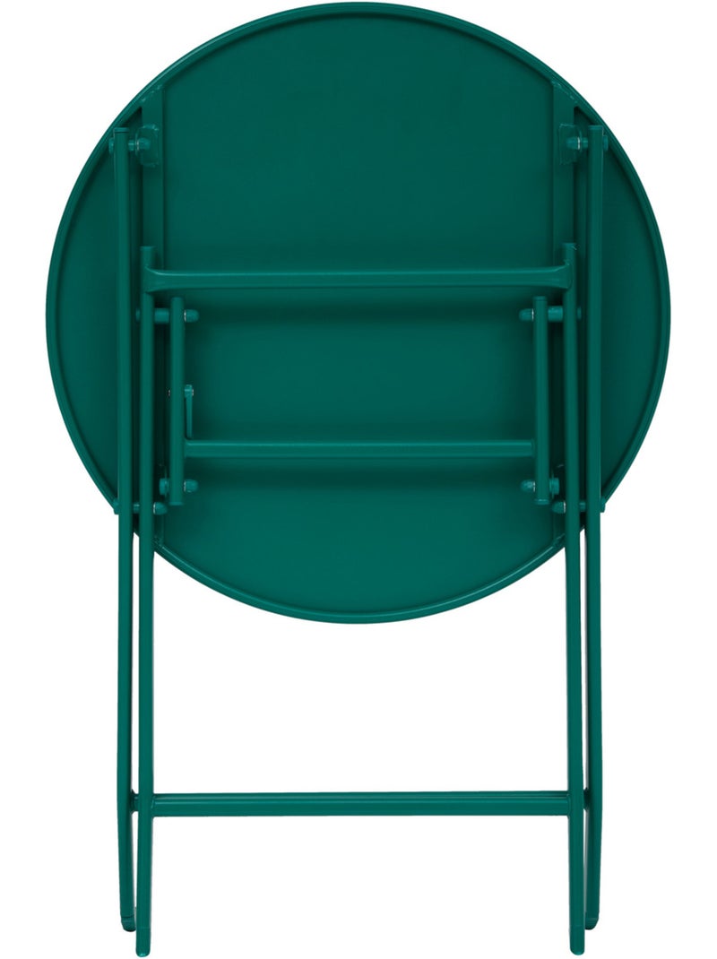 Table de jardin pliante ronde 2 places en acier GREENSBORO Vert - Kiabi