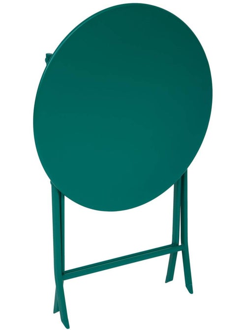 Table de jardin pliante ronde 2 places en acier GREENSBORO - Kiabi