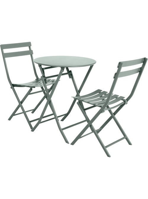 Table de jardin pliante ronde 2 places en acier GREENSBORO - Kiabi Table de jardin pliante ronde 2 places en acier GREENSBORO - Kiabi