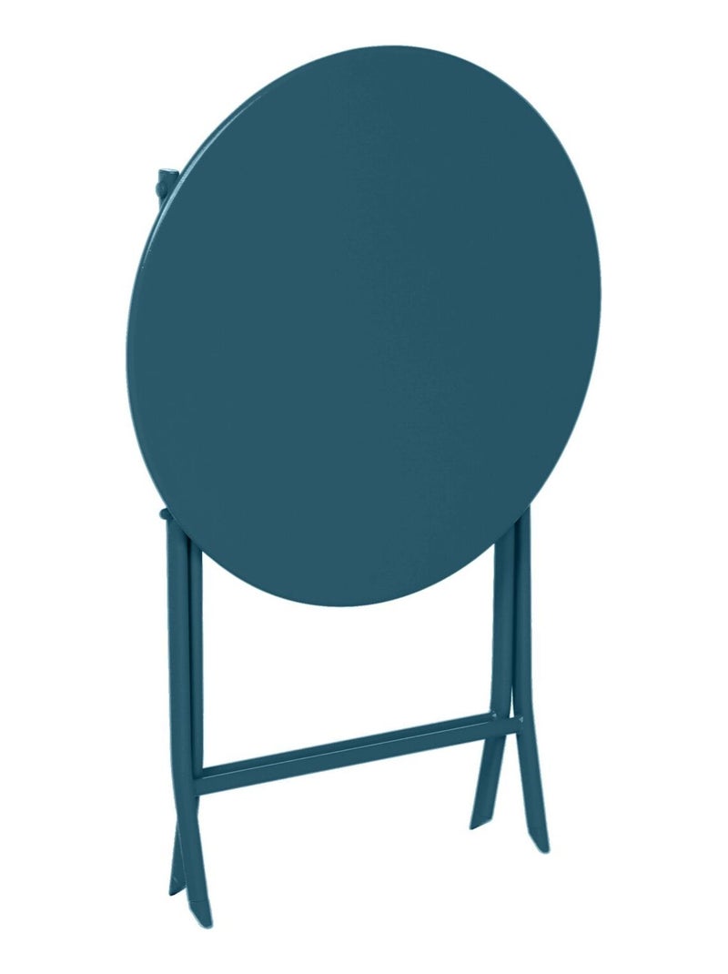 Table de jardin pliante ronde 2 places GREENSBORO Bleu foncé - Kiabi