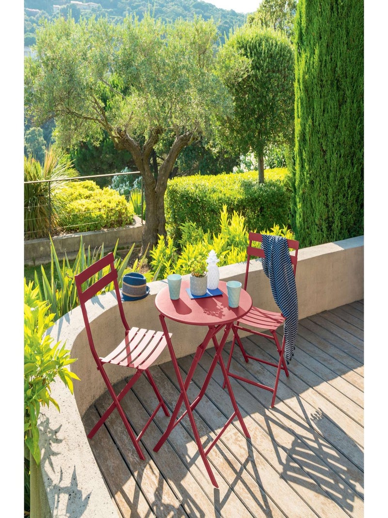 Table de jardin pliante ronde 2 places GREENSBORO Rose - Kiabi