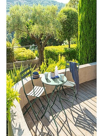 Table de jardin pliante ronde 2 places GREENSBORO