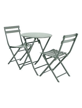 Table de jardin pliante ronde 2 places GREENSBORO