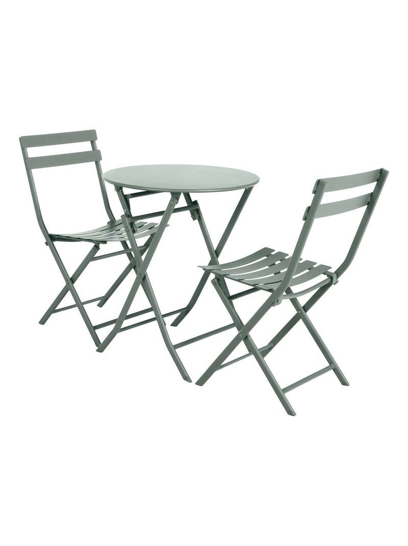Table de jardin pliante ronde 2 places GREENSBORO Vert - Kiabi