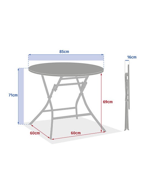 Table de jardin pliante ronde 4 places GREENSBORO - Kiabi