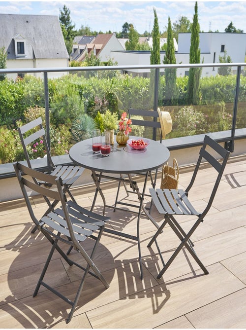 Table de jardin pliante ronde 4 places GREENSBORO - Kiabi