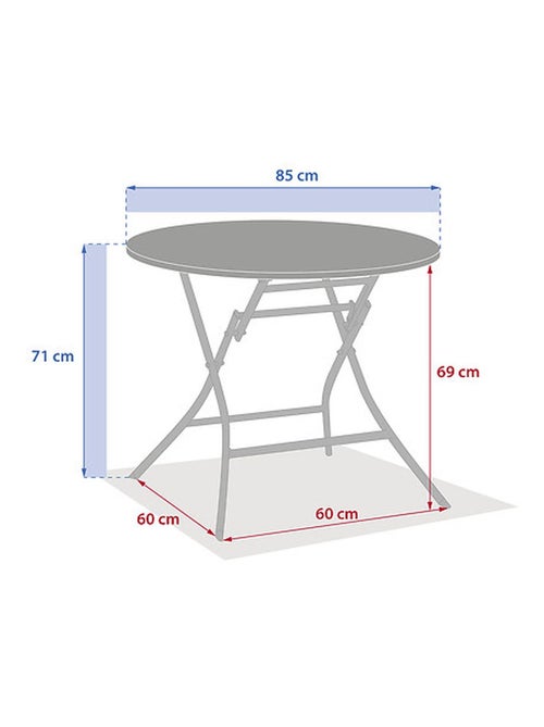 Table de jardin pliante ronde 4 places GREENSBORO - Kiabi