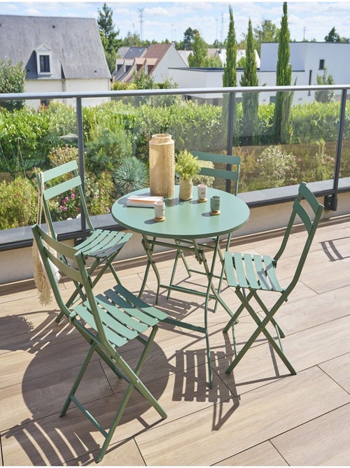 Table de jardin pliante ronde 4 places GREENSBORO - Kiabi