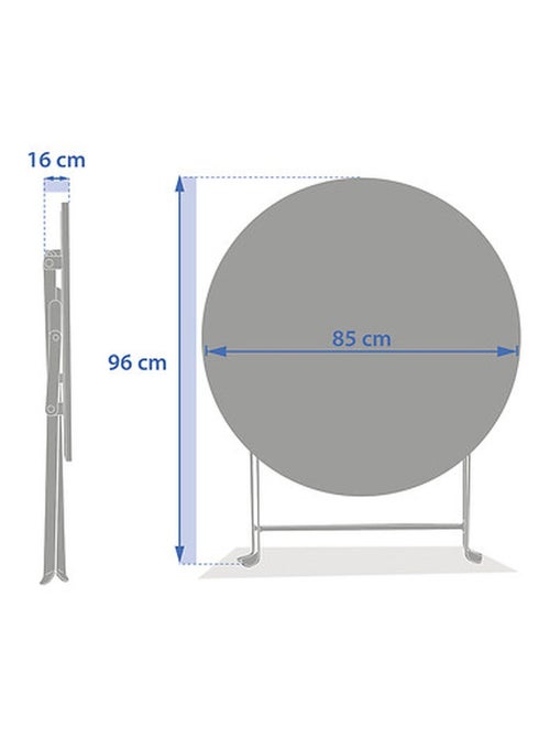 Table de jardin pliante ronde 4 places GREENSBORO - Kiabi