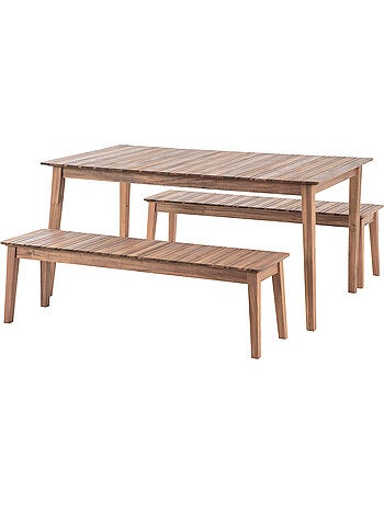Table de jardin rectangulaire 8 places en acacia TIWI