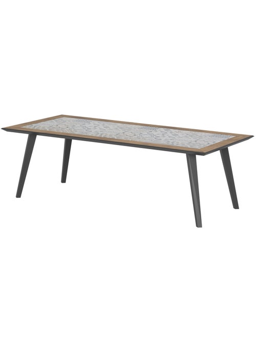 Table de jardin rectangulaire 8 places en grès motif carreaux lambada - Kiabi Table de jardin rectangulaire 8 places en grès motif carreaux lambada - Kiabi