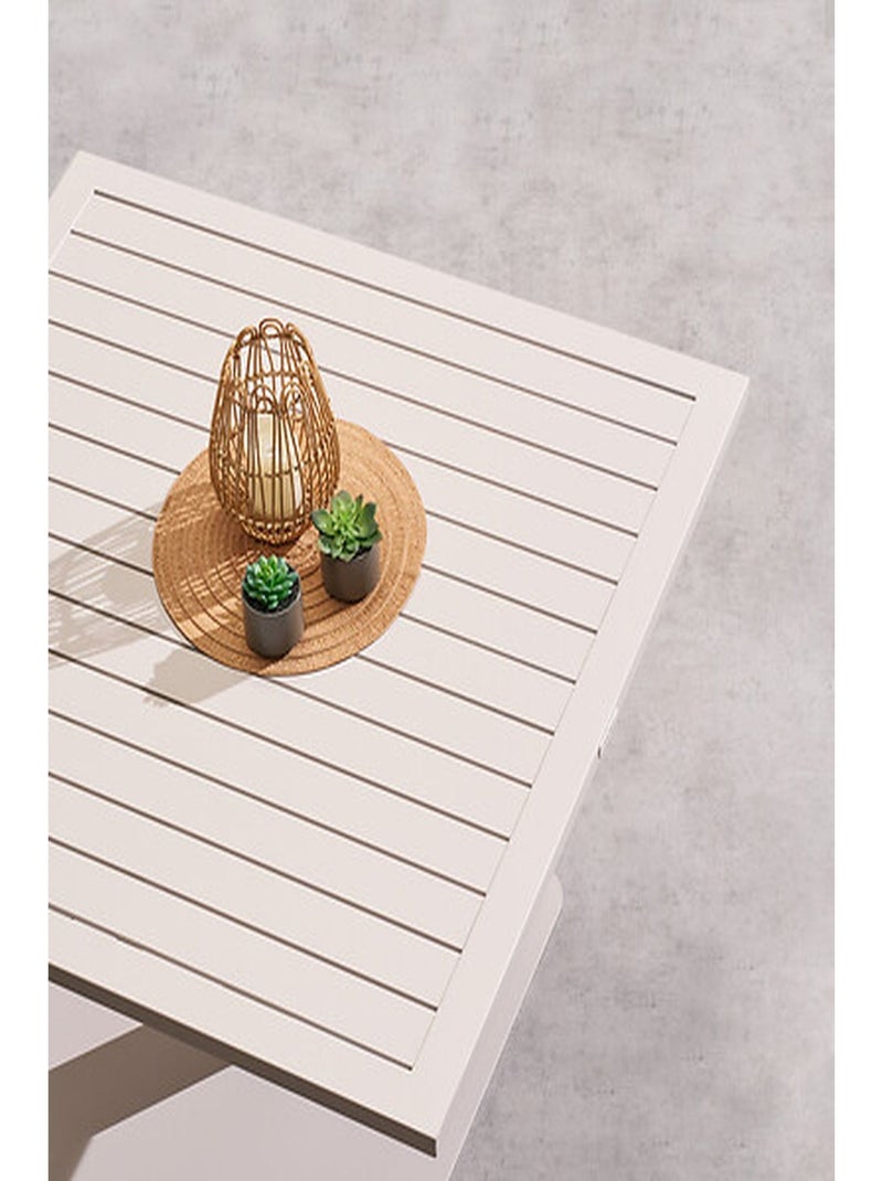 Table de jardin relevable carrée en aluminium SALIMIA Beige - Kiabi