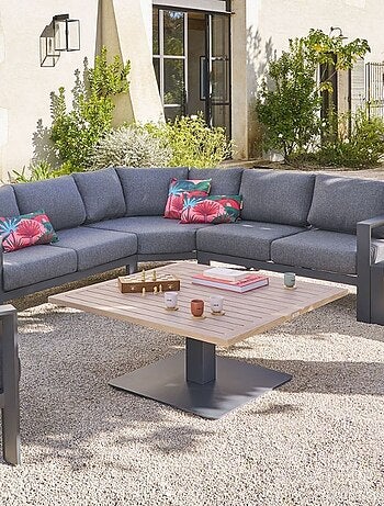 Table de jardin relevable carrée en aluminium SALIMIA