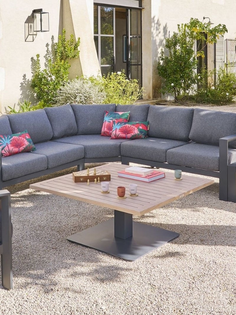 Table de jardin relevable carrée en aluminium SALIMIA Gris - Kiabi