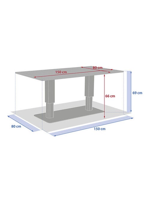 Table de jardin relevable rectangulaire en aluminium SALIMIA - Kiabi
