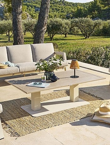 Table de jardin relevable rectangulaire en aluminium SALIMIA