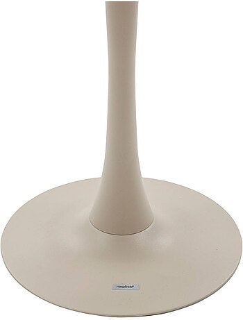 Table de jardin ronde 2 places en acier effet bois ovialon