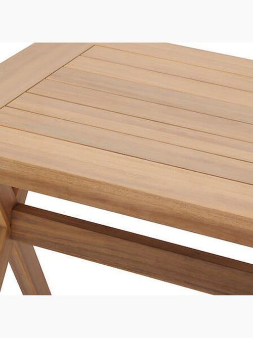 Table de jardin ronde 2 places en acier effet bois ovialon - Kiabi Table de jardin ronde 2 places en acier effet bois ovialon - Kiabi