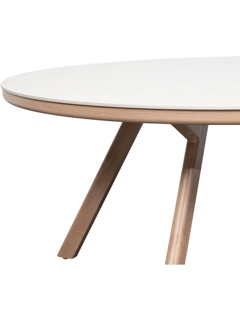 Table de jardin ronde 8 places en pierre sintérisée NELORA Beige - Kiabi