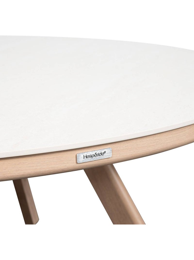 Table de jardin ronde 8 places en pierre sintérisée NELORA Beige - Kiabi