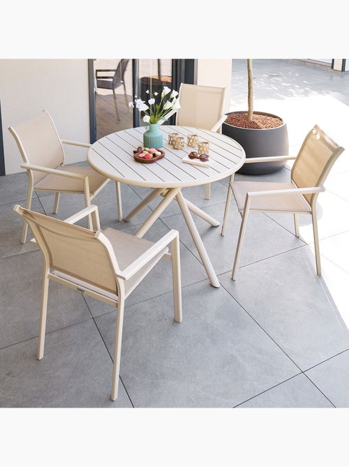 Table de jardin ronde en aluminium 4 places NEBULLIA - Kiabi