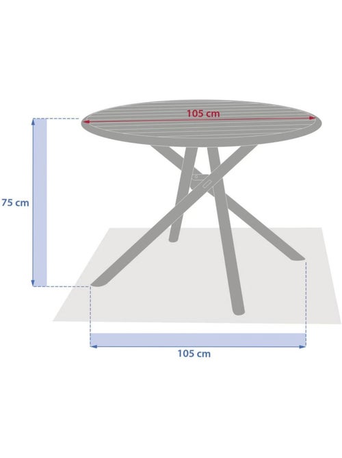 Table de jardin ronde en aluminium 4 places NEBULLIA - Kiabi
