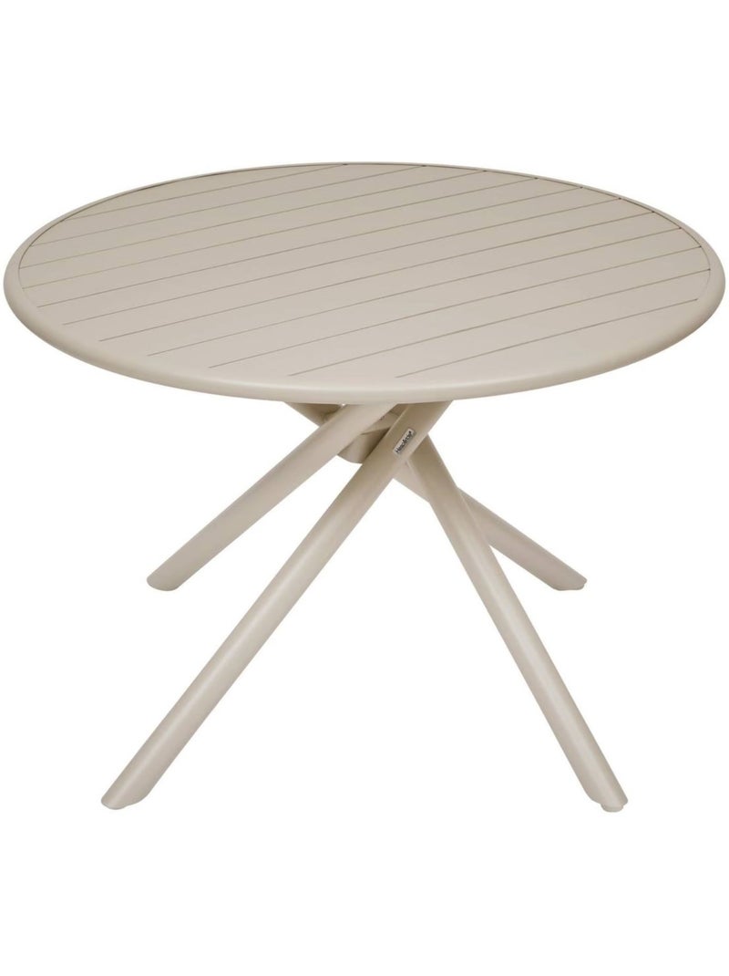 Table de jardin ronde en aluminium 4 places NEBULLIA Beige - Kiabi