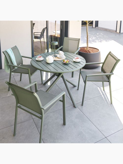 Table de jardin ronde en aluminium 4 places NEBULLIA - Kiabi Table de jardin ronde en aluminium 4 places NEBULLIA - Kiabi