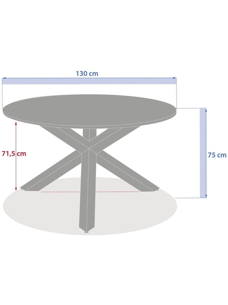 Table de jardin ronde en aluminium 6 places ORYON Marron - Kiabi