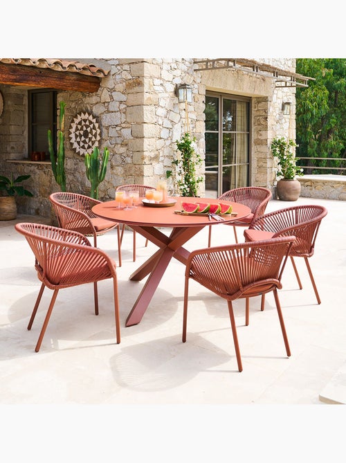 Table de jardin ronde en aluminium 6 places ORYON - Kiabi