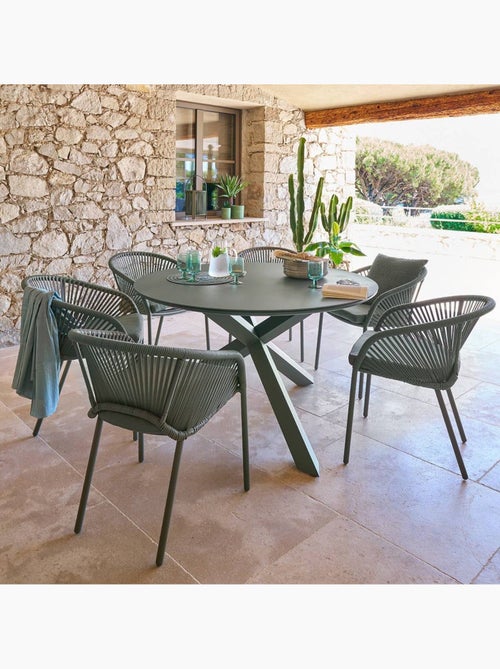 Table de jardin ronde en aluminium 6 places ORYON - Kiabi