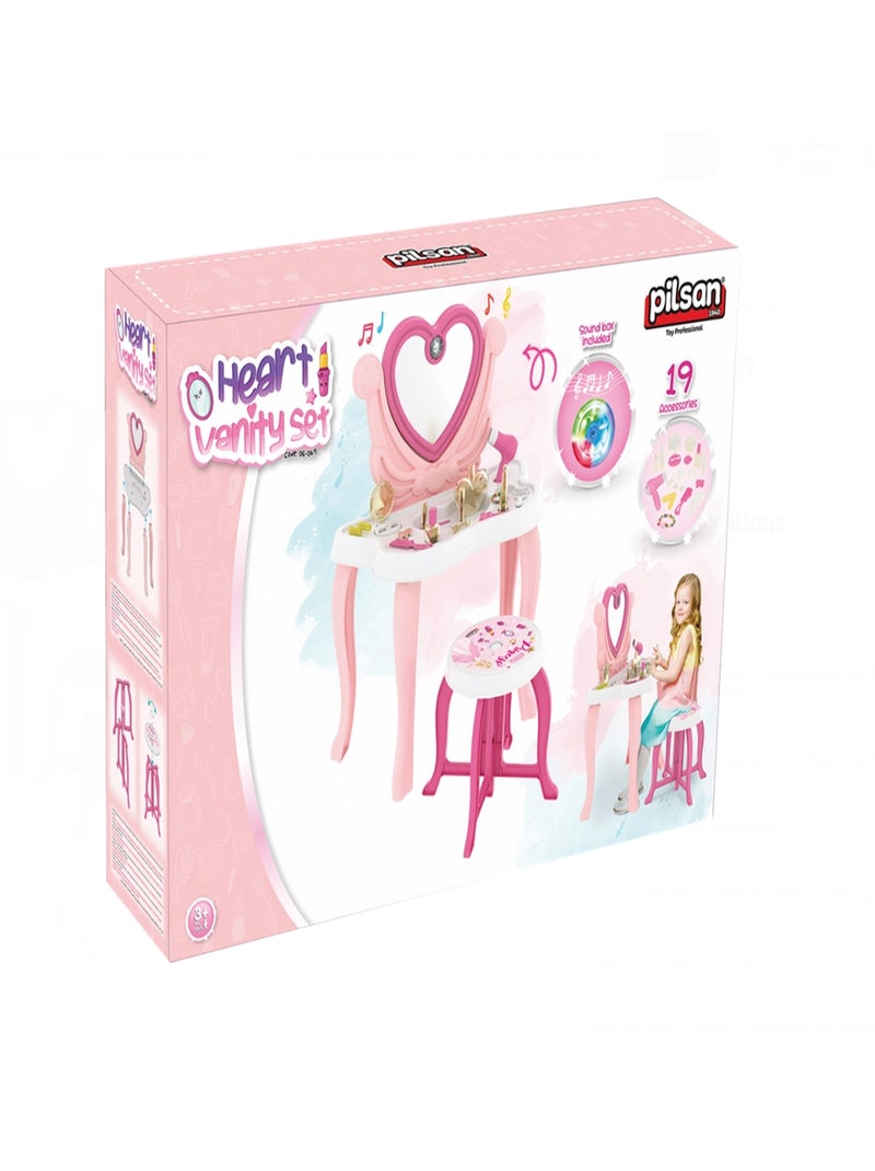 Table de maquillage en forme de cœur Rose - Kiabi
