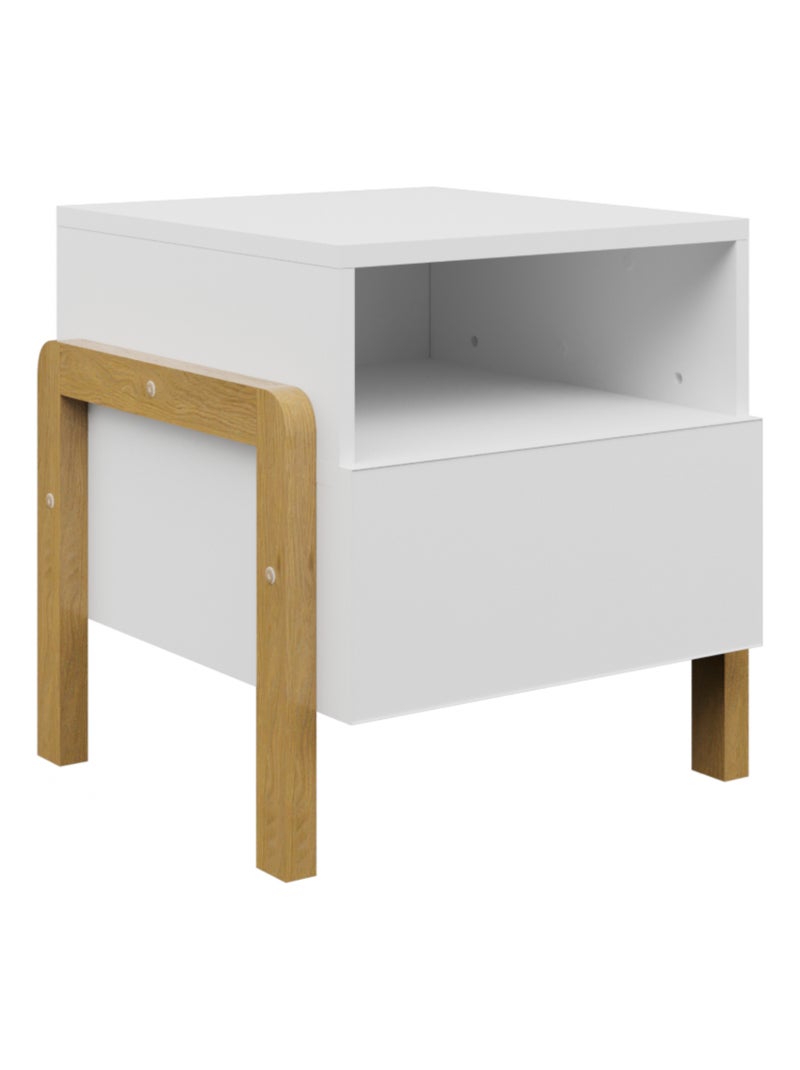 Table de nuit Victor Blanc Beige - Kiabi