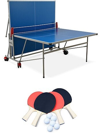Table de ping pong extérieure pliante avec 4 raquettes et 6 balles