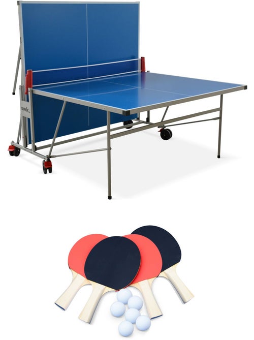Table de ping pong extérieure pliante avec 4 raquettes et 6 balles - Kiabi