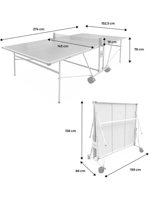 Table de ping pong extérieure premium avec 2 raquettes et 3 balles - Kiabi